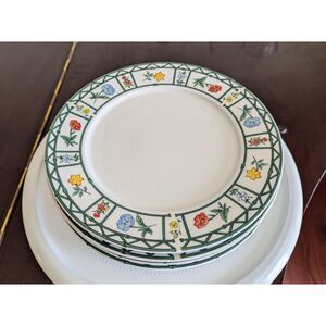 Vtg   Lynns Stoneware Mayflower pattern dinner plates  (4 each)